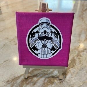 Star Wars inspired pop art stormtrooper tribute piece Mini canvas hand painted